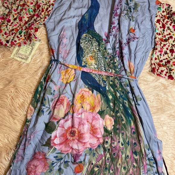 Aratta Silent Journey Peacocks Bird Kimono Jacket - Picture 11 of 11